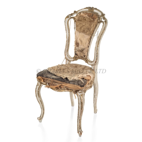 167 - A SALOON CHAIR FROM THE ROYAL YACHT FAIRY, CIRCA 1845carved, painted and gilt in the 'Louis' style w... 