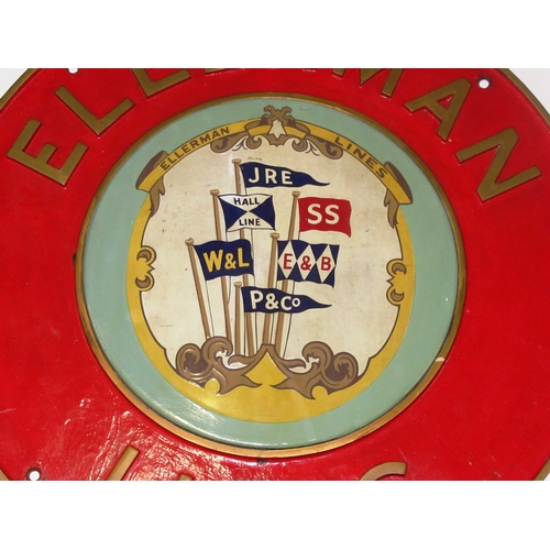 104C - A NAMEPLATE FOR THE SOUTHERN RAILWAYS MERCHANT NAVY CLASS LOCOMOTIVE ELLERMAN LINES, CIRCA 1949cast ... 