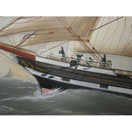 16 - EDOUARD ADAM OF LE HAVRE (1847-1929)The iron clipper 'Ravenscrag' requesting a pilotSigned & dat... 