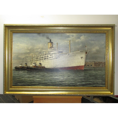 94 - δ ROBERT G. LLOYD (BRITISH, B. 1969)The P&O Liner S.S. 'Orsova' off Southampton, circa 1965Signe... 