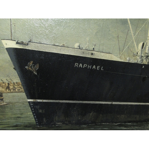 97 - δ ROBERT G. LLOYD (BRITISH, B. 1969)The Lamport & Holt Line S.S. 'Raphael' off Liverpool, circa ... 