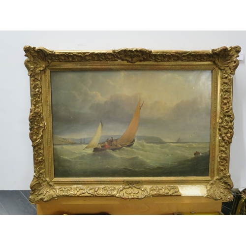 6 - JAMES GEORGE PHILIP, R.I. (BRITISH, 1816-1885)A lugger off FalmouthOil on canvas12 x 17¼in. (30.5 x ... 