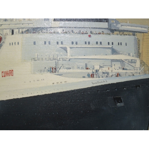 96 - δ ROBERT G. LLOYD (BRITISH, B. 1969)The final departure of the QE2 from New York in 2007Signed ‘Robe... 