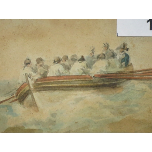 113 - NICHOLAS POCOCK (BRITISH, 1740-1821)Rowing Captain Hawkins Whitshed to shore; Returning under sailSi... 