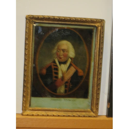 118 - A REVERSE GLASS PAINTED PORTRAIT OF ADMIRAL LORD NELSONafter Simon de Koster, circa 1800, framed -- ... 