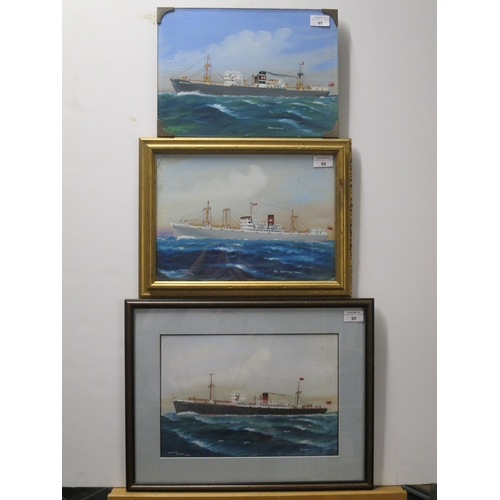 95 - δ HERBERT HENRY CRANE (BRITISH, 1877-1955)Three ships' portraits: 'Houston City, Bideford', 'Demeter... 