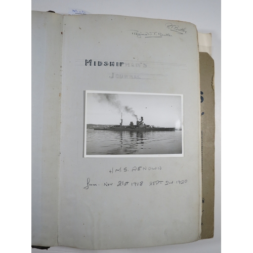 190 - MIDSHIPMAN'S JOURNAL FROM H.M.S.RENOWN, CIRCA 1918-1920kept by Reginald T. Butler, from 21st Novembe... 