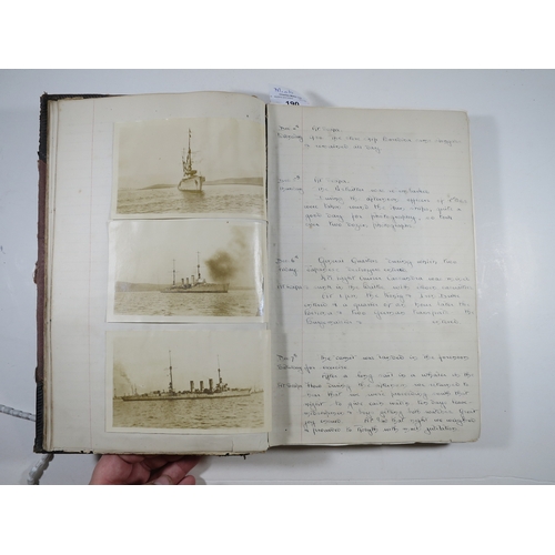 190 - MIDSHIPMAN'S JOURNAL FROM H.M.S.RENOWN, CIRCA 1918-1920kept by Reginald T. Butler, from 21st Novembe... 