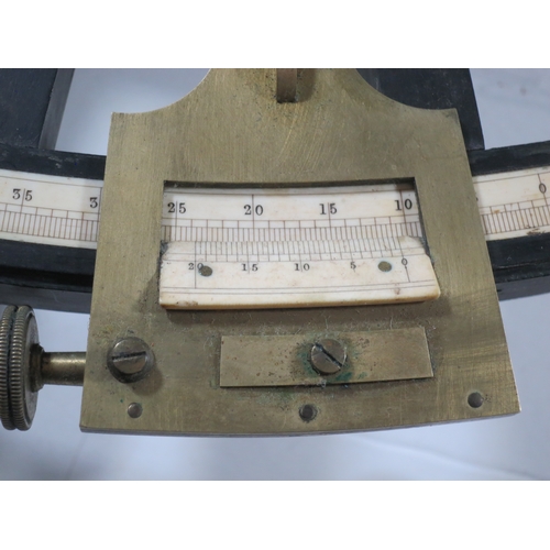 239 - Ø A 9½IN. RADIUS VERNIER OCTANT BY GEORGE LOWDEN JUNIOR, DUNDEE, CIRCA 1840the ebony 'double T' fram... 