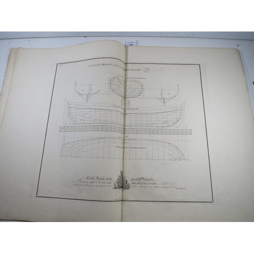 107 - 'NAVAL ARCHITECTURE'  BY P. STEELsecond edition, 39 large double-page plates (the largest being 51 x... 