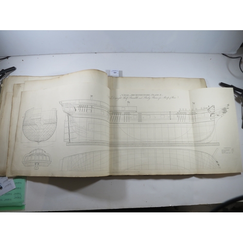 107 - 'NAVAL ARCHITECTURE'  BY P. STEELsecond edition, 39 large double-page plates (the largest being 51 x... 