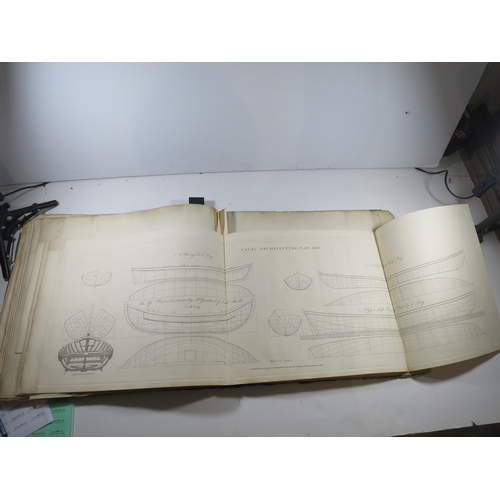 107 - 'NAVAL ARCHITECTURE'  BY P. STEELsecond edition, 39 large double-page plates (the largest being 51 x... 