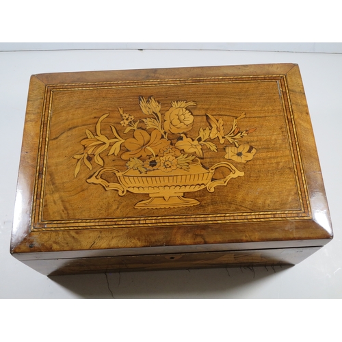 48 - TRINITY HOUSE MARQUETRY WORK BOX, CIRCA 1870the front panel depicting a Trinity House twin-funnelled... 