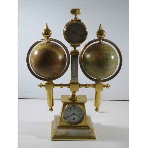 214 - A FINE DESK COMPENDIUM, FRENCH, CIRCA 1880comprising a clock with 2¼in. silvered dial contained in g... 