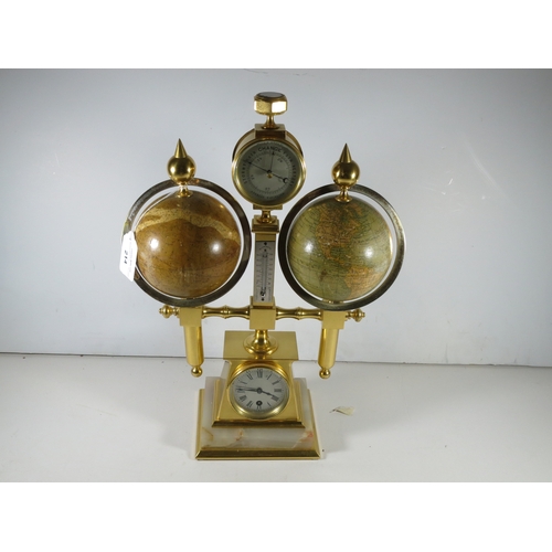 214 - A FINE DESK COMPENDIUM, FRENCH, CIRCA 1880comprising a clock with 2¼in. silvered dial contained in g... 