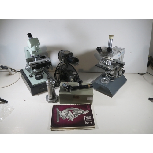 267 - TWO MODERN MICROSCOPES electric microscopes by Reichert, Austria and Watson, probably 1960s, one wit... 