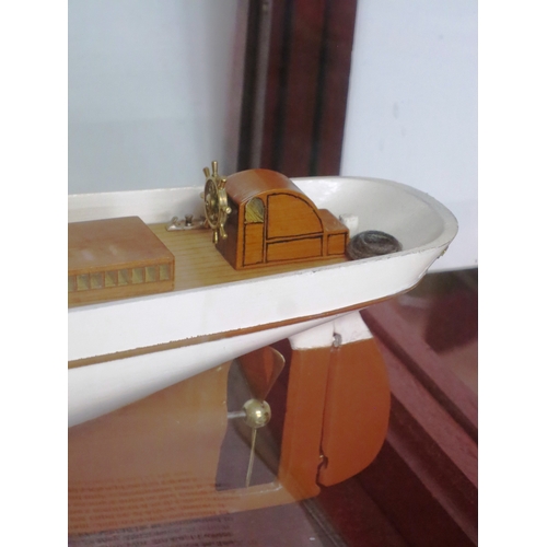 54 - A MODEL OF THE STEAM YACHT VENUS, CIRCA 1902the 40in. carved hull painted tan below the waterline, b... 