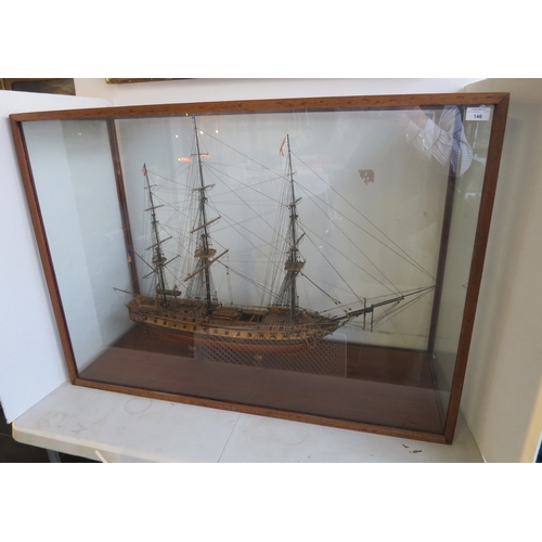 146 - A FINE 1:48 SCALE MODEL OF THE 44-GUN AMERICAN FRIGATE CONSTITUTION (