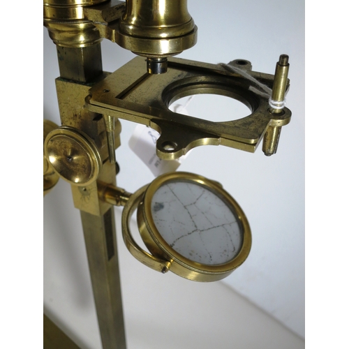 258 - A 'MOST IMPROVED' MICROSCOPE BY GEORGE ADAMS JUNIOR, LONDON, CIRCA 1795constructed in lacquered bras... 