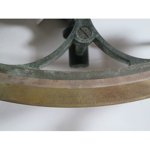 243 - A 6IN. RADIUS VERNIER SEXTANT BY MIDDLETON & GRUBY, HULL, CIRCA 1890with oxidised brass curved b... 