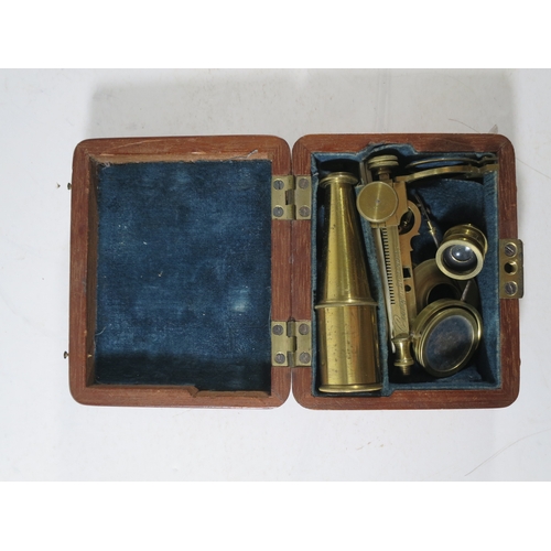 252 - A GOULD-TYPE BOTANIST MICROSCOPE BY CARY, CIRCA 1830constructed in lacquered brass and signed on the... 