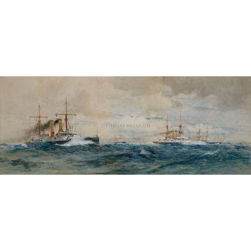 193 - CHARLES EDWARD DIXON (BRITISH, 1872-1934)
The Channel Fleet on manoeuvres led by its flagship H.M.S.... 