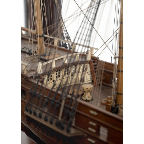 20 - Ø A RARE WOOD AND WHALEBONE MOUNTED DOCKYARD APPRENTICE MODEL FOR A WHALER, CIRCA 1820
a 22in. hull,... 