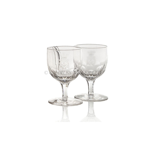 203 - TWO WATER GLASSES FROM THE ROYAL YACHT OSBORNE, CIRCA 1890
each incised with the yacht cypher inscri... 