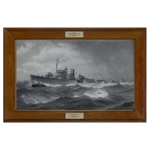 231 - δ CHARLES EDDOWES TURNER (BRITISH, 1883-1965)
A Flower Class Corvette escorting a convoy
Signed ‘C.E... 