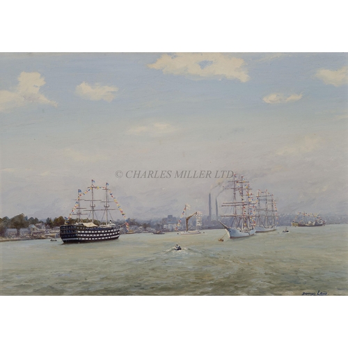 257 - δ DENYS LAW (BRITISH, 1907-1981)
The training ship 'Worcester' moored on the Thames at Greenhithe, d... 