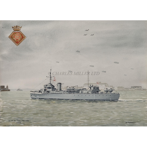 258 - δ ERIC TUFNELL (BRITISH, 1888-1978)
H.M. Ships 'Apollo'; 'Saltburn'; 'Raleigh'; and 'Abercrombie', a... 