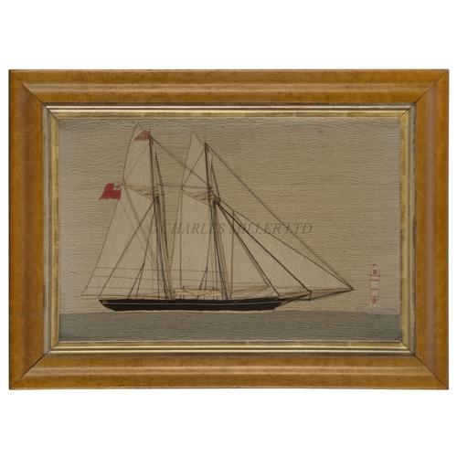 26 - A RARE PAIR OF WOOLWORKS FOR A SCHOONER YACHT OF THE ROYAL VICTORIA YACHT CLUB, CIRCA 1880
depicted ... 