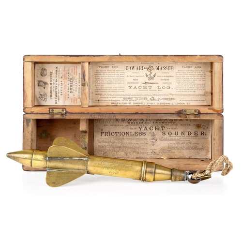 277 - A PATENT SHIP ALMIDA TORPEDO LOG BY EDWARD MASSEY, CIRCA 1880
constructed in polished brass and sign... 