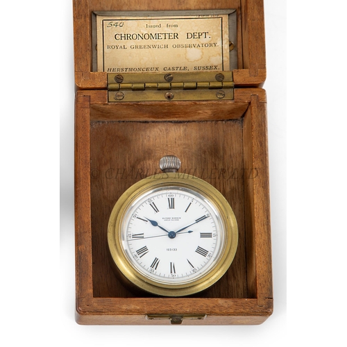 287 - A SILVER-CASED DECK WATCH BY ULYSSE NARDIN LOCLE SUISSE FOR THE BRITISH HYDROGRAPHIC SURVEY, CIRCA 1... 