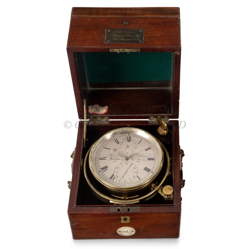 290 - EIGHT-DAY MARINE CHRONOMETER BY BROCKBANK AND ATKINS, LONDON, CIRCA 1835
4in. silvered dial signed a... 