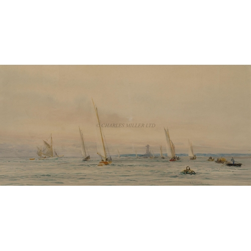 36 - WILLIAM LIONEL WYLLIE (BRITISH, 1851-1931)
The Isle of Wight from Portsmouth
Signed in pencil 'W.L. ... 