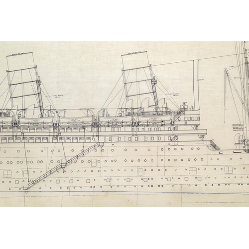 74 - A SET OF DRAUGHTSMAN OFFICE PLANS FOR R.M.S. AQUITANIA, JOHN BROWN & CO., CIRCA 1913
ink on waxe... 