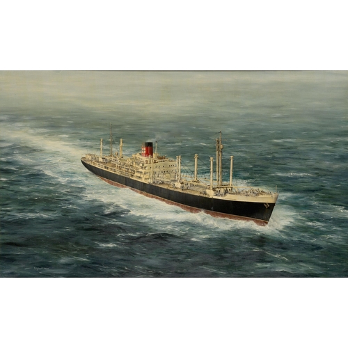 98 - δ ROBERT G. LLOYD (BRITISH, B. 1969)
New Zealand Shipping Company 'Northumberland' at sea, 1956
Sign... 