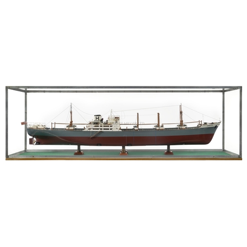 99 - A BUILDER'S MODEL FOR THE CARGO SHIP M.V. HARMATTAN BUILT BY LITHGOWS LTD. FOR J. & C. HARRISON ... 