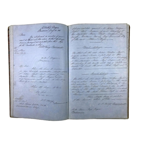 190 - A COPY LETTER BOOK FROM H.M. PADDLE SLOOP GORGON, CIRCA 1858
48 leaves in a clear copperplate hand o... 