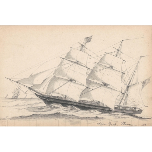 31 - C* A* C* (19TH CENTURY)
A collection of 9 pencil drawings, all with titles including Sloop of War, A... 