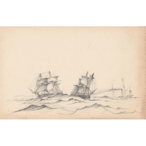 31 - C* A* C* (19TH CENTURY)
A collection of 9 pencil drawings, all with titles including Sloop of War, A... 