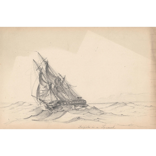 31 - C* A* C* (19TH CENTURY)
A collection of 9 pencil drawings, all with titles including Sloop of War, A... 