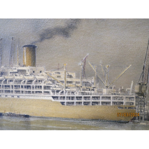 71 - δ ROBERT G. LLOYD (BRITISH, B. 1969)
The P&O liner S.S. 'Chusan' pictured in the River Thames of... 