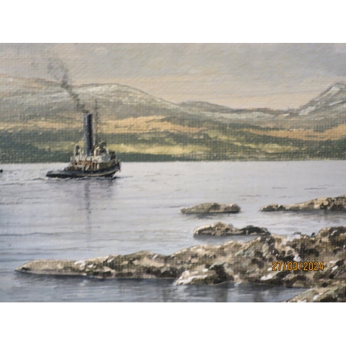 77 - ROBERT LLOYD (BRITISH, B.1969)
R.M.S. 'Aquitania' passing Cloch Point Lighthouse on her final voyage... 