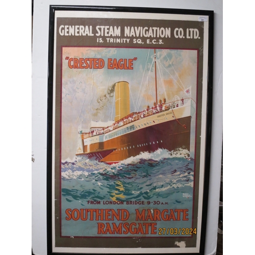 83 - AN ADVERTISING POSTER FOR THE GENERAL STEAM NAVIGATION CO. CRESTED EAGLE, CIRCA 1935
after Harry Hud... 