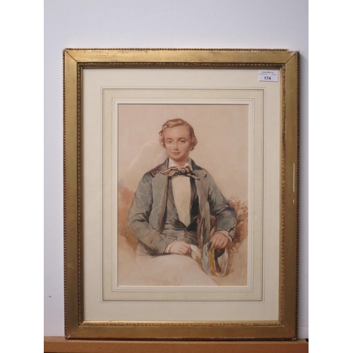 174 - ATTRIBUTED TO GEORGE RICHMOND (BRITISH, 1809-1896)
Portrait of a Naval Cadet, circa 1835
Watercolour... 