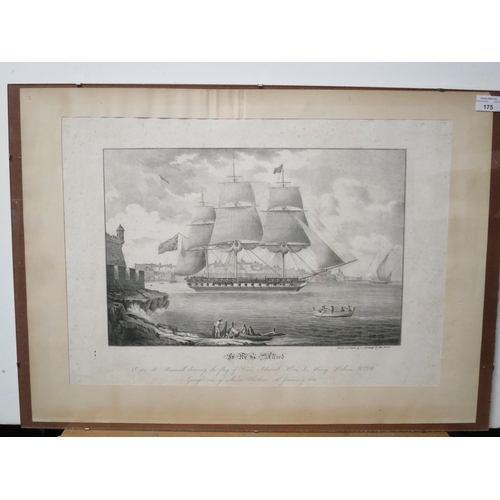 175 - MALTESE SCHOOL, (CIRCA 1800)
Possible print design: View of the Grand Port of Malta with location ke... 