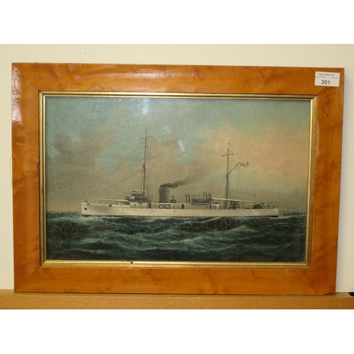 201 - CHINESE SCHOOL (EARLY 20TH CENTURY)
H.M.Minesweeper 'Marazion', circa 1920
Oil on board
10 x 16in. (... 