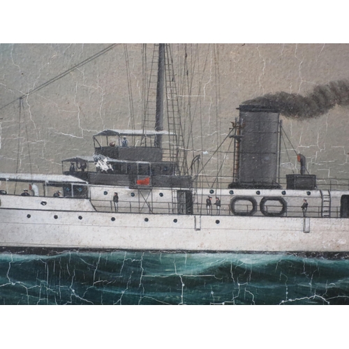 201 - CHINESE SCHOOL (EARLY 20TH CENTURY)
H.M.Minesweeper 'Marazion', circa 1920
Oil on board
10 x 16in. (... 